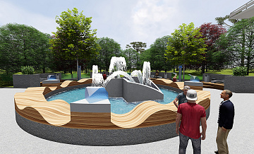 В парке «Швейцария» построят фонтан с овальной чашей-скамейкой